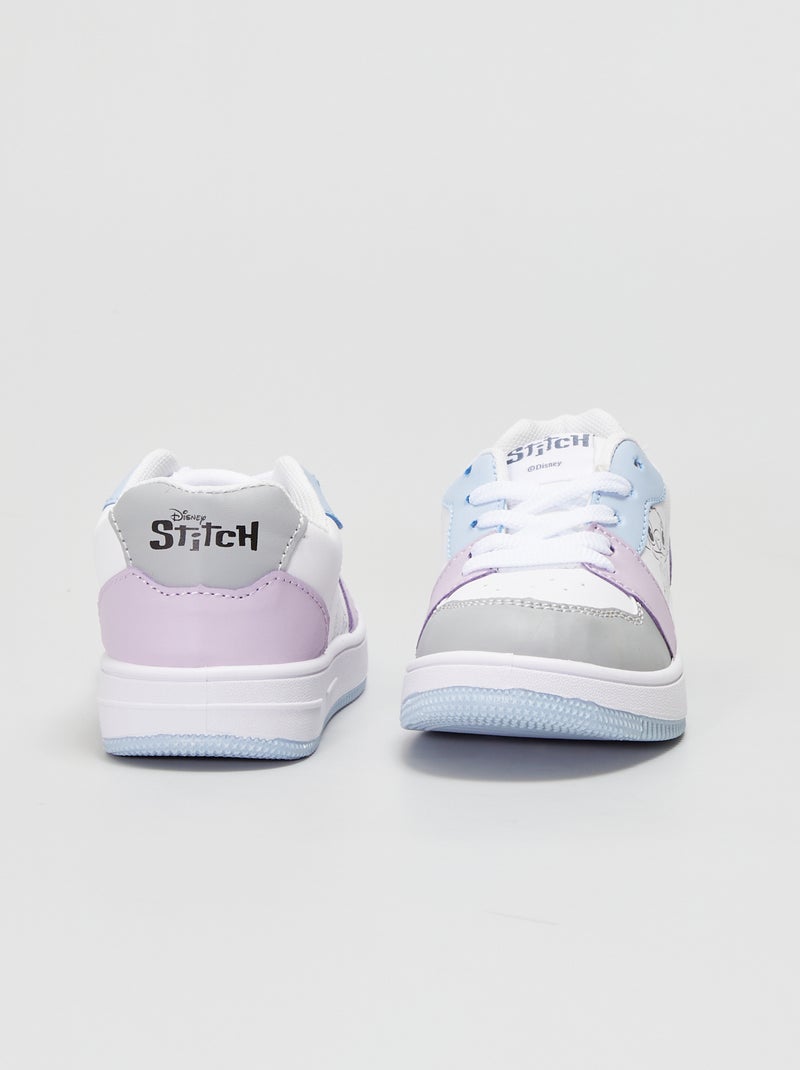 Baskets basses 'Stitch' tricolore blanc - Kiabi