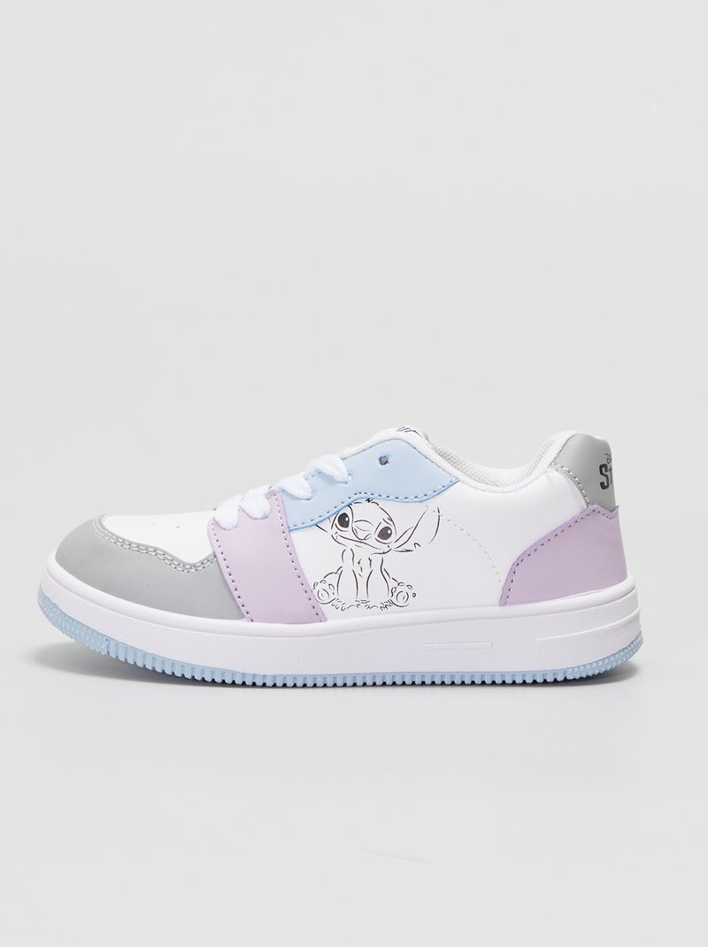 Baskets basses 'Stitch' tricolore blanc - Kiabi