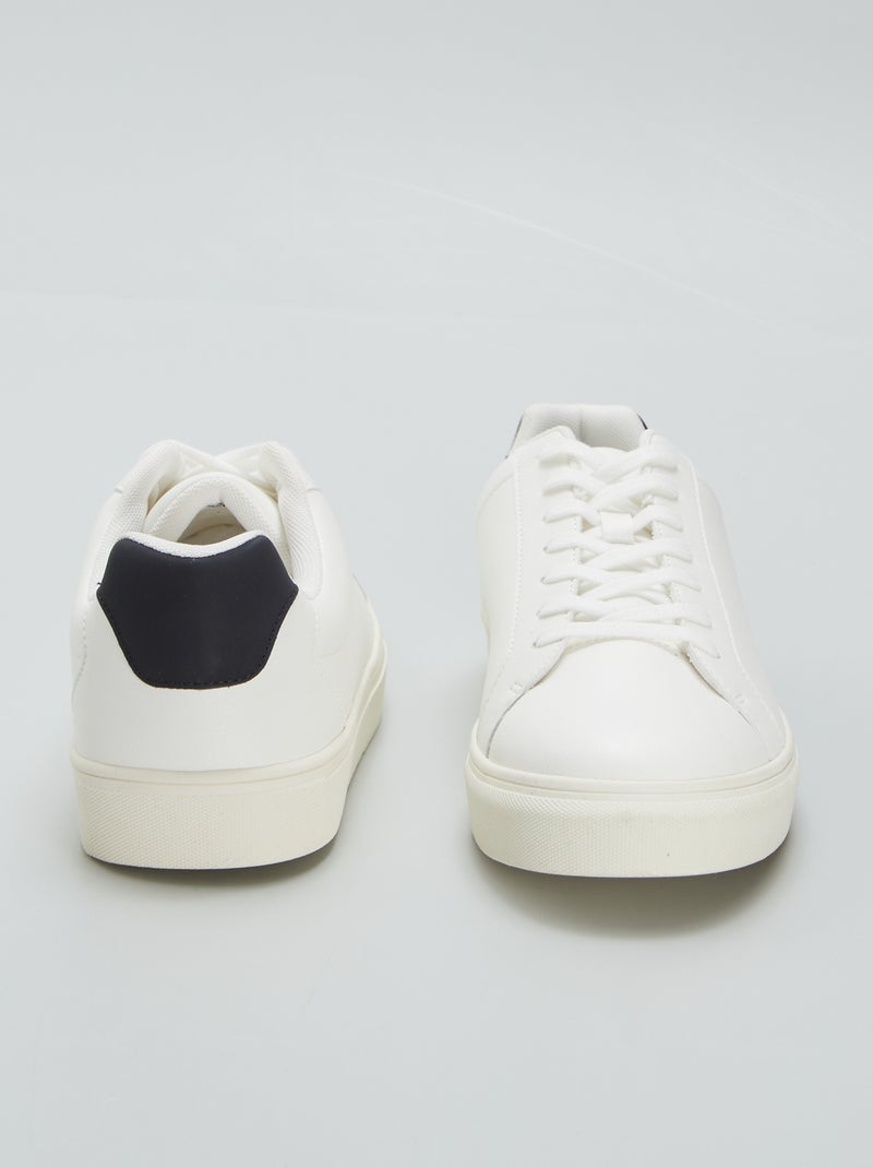 Baskets basses texturées Blanc - Kiabi