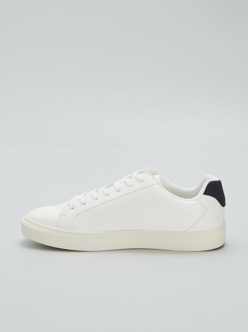 Baskets basses texturées Blanc - Kiabi