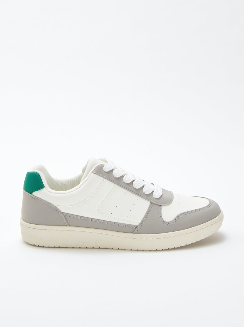 Baskets basses tricolores GRIS - Kiabi