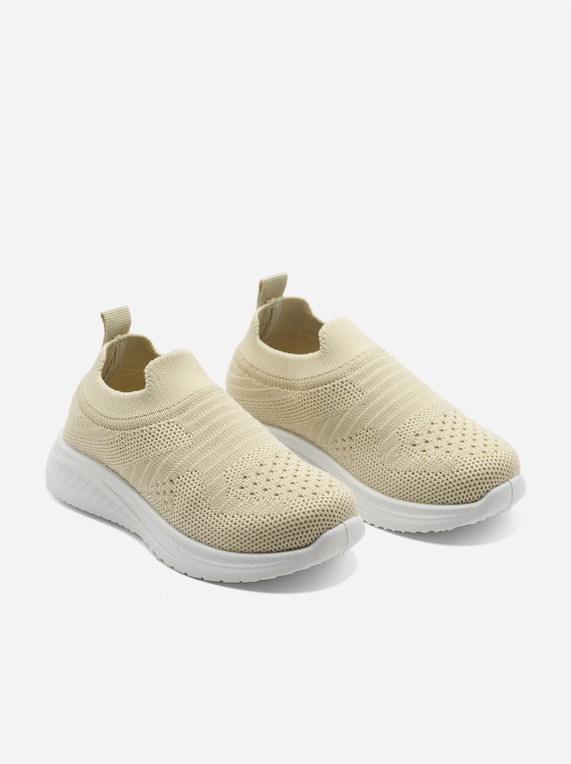 Baskets Bébé à enfiler Beige - Kiabi