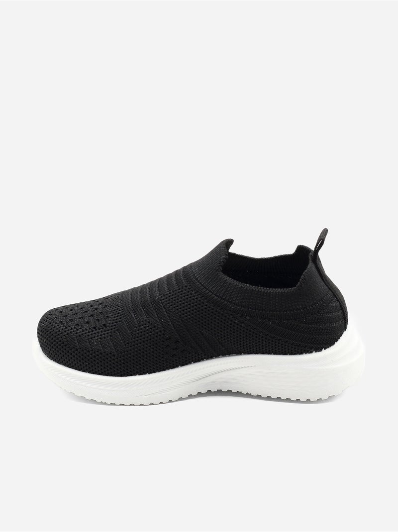 Baskets Bébé à enfiler Noir Blanc - Kiabi
