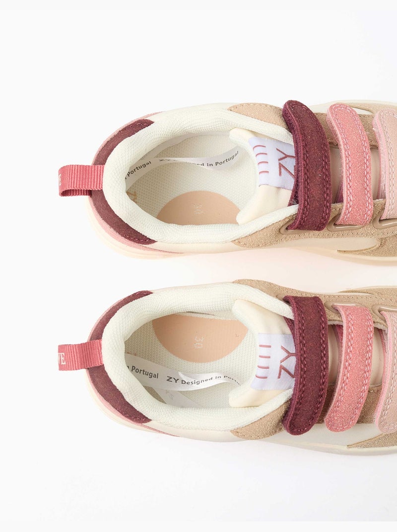 Baskets bi-matière à scratch ZY Move Rose - Kiabi