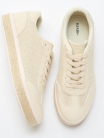 Baskets bi matière et semelle espadrille