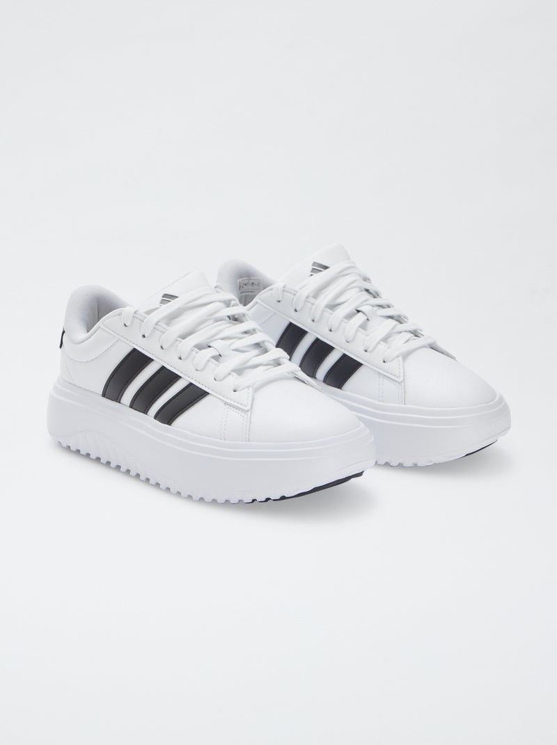 Baskets bicolores à plateforme 'Grand Court' 'Adidas' Blanc - Kiabi