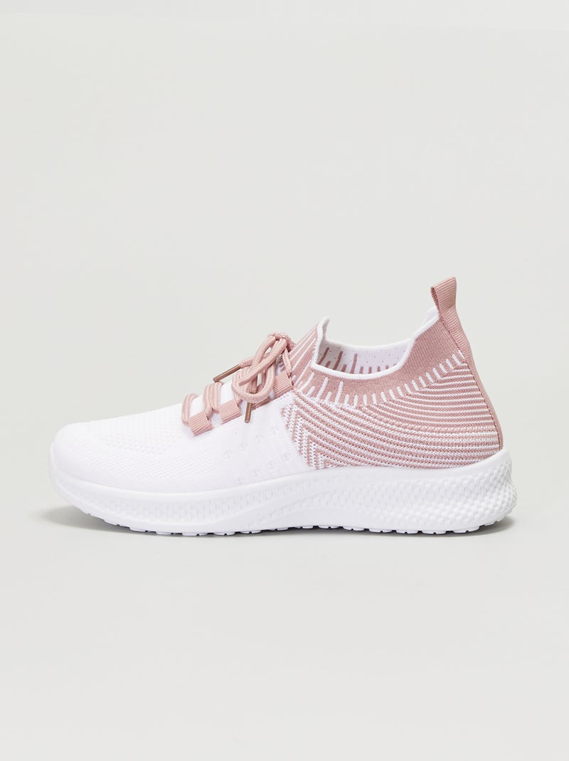 Baskets bicolores en mesh Blanc - Kiabi