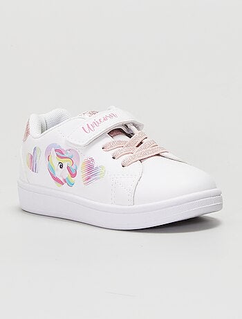 Baskets blanches 'licorne' à paillettes - Kiabi