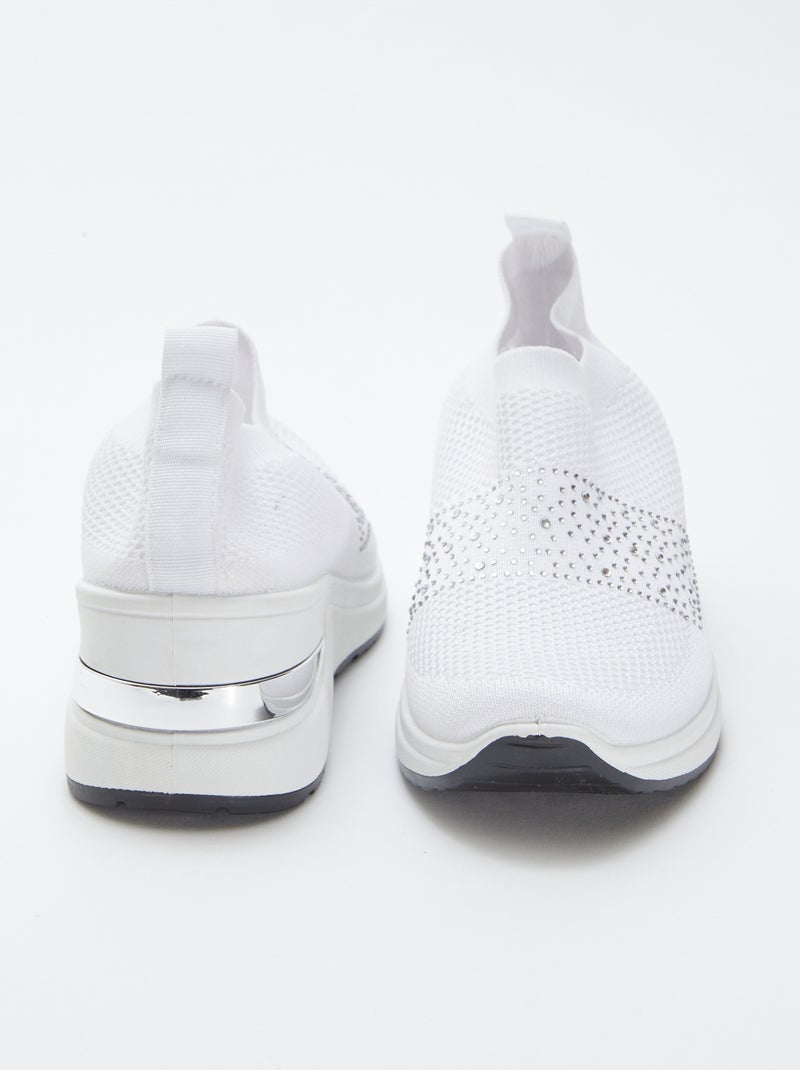 Baskets chaussettes compensées Blanc - Kiabi