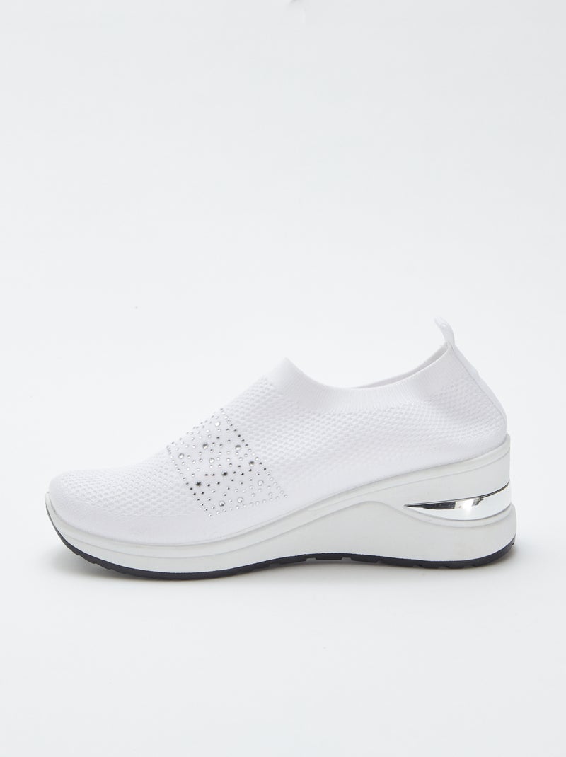 Baskets chaussettes compensées Blanc - Kiabi