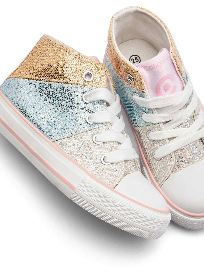 Baskets conguitos altas glitter Multicolore - Kiabi