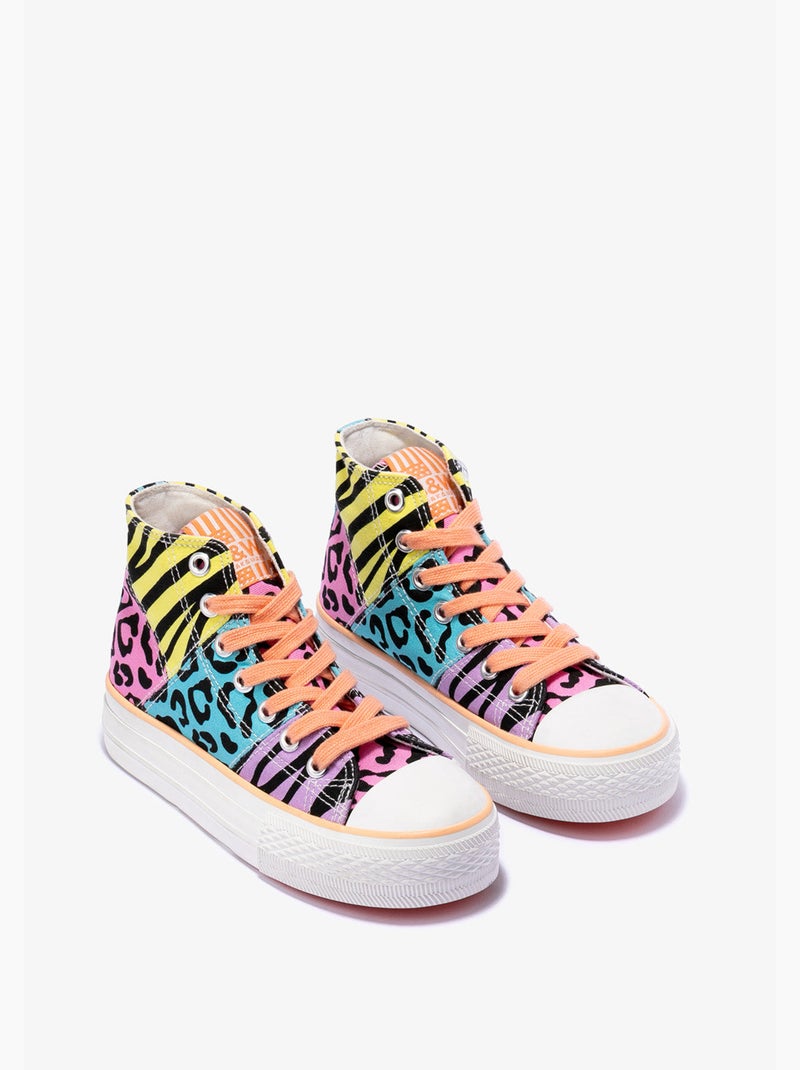 Baskets conguitos altas plataforma Multicolore - Kiabi