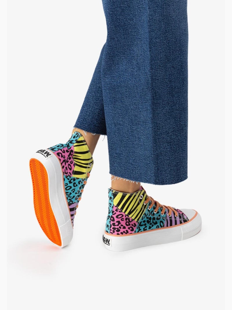Baskets conguitos altas plataforma Multicolore - Kiabi