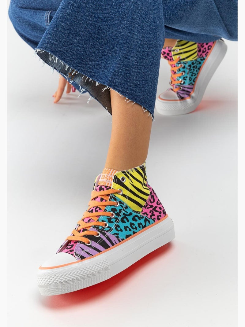 Baskets conguitos altas plataforma Multicolore - Kiabi