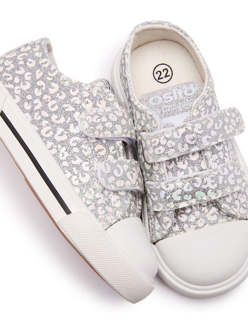 Baskets conguitos canvas glitter Argent - Kiabi