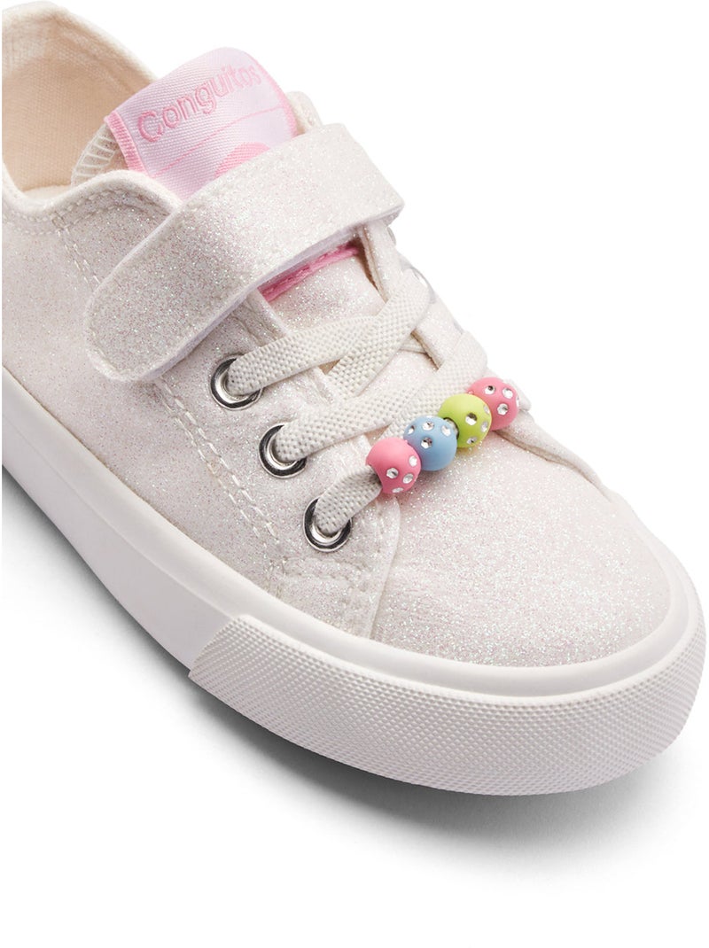 Baskets conguitos gliiter cuentas Blanc - Kiabi