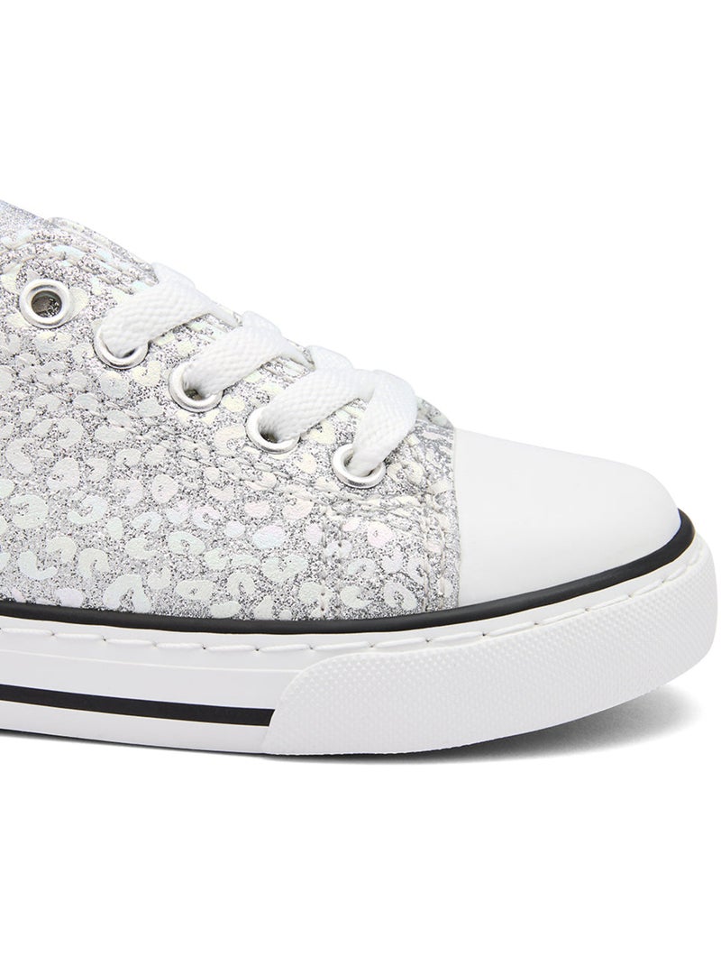 Baskets conguitos glitter canvas Argent - Kiabi