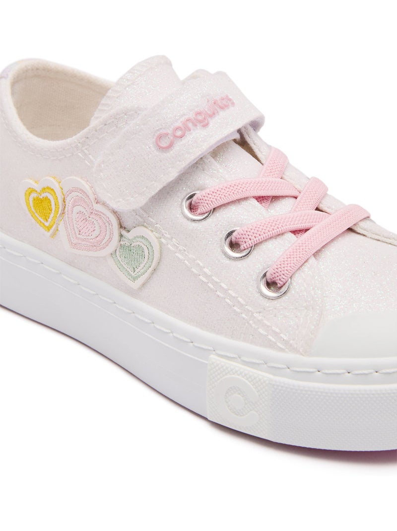Baskets conguitos glitter corazón Blanc - Kiabi