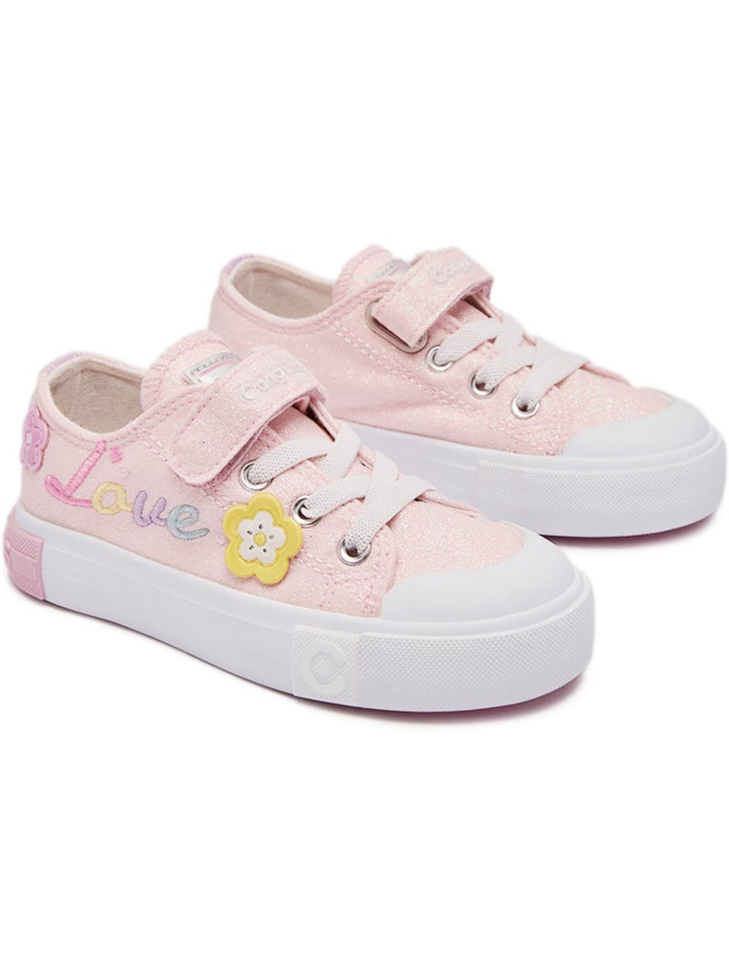 Baskets conguitos glitter floral Rose - Kiabi