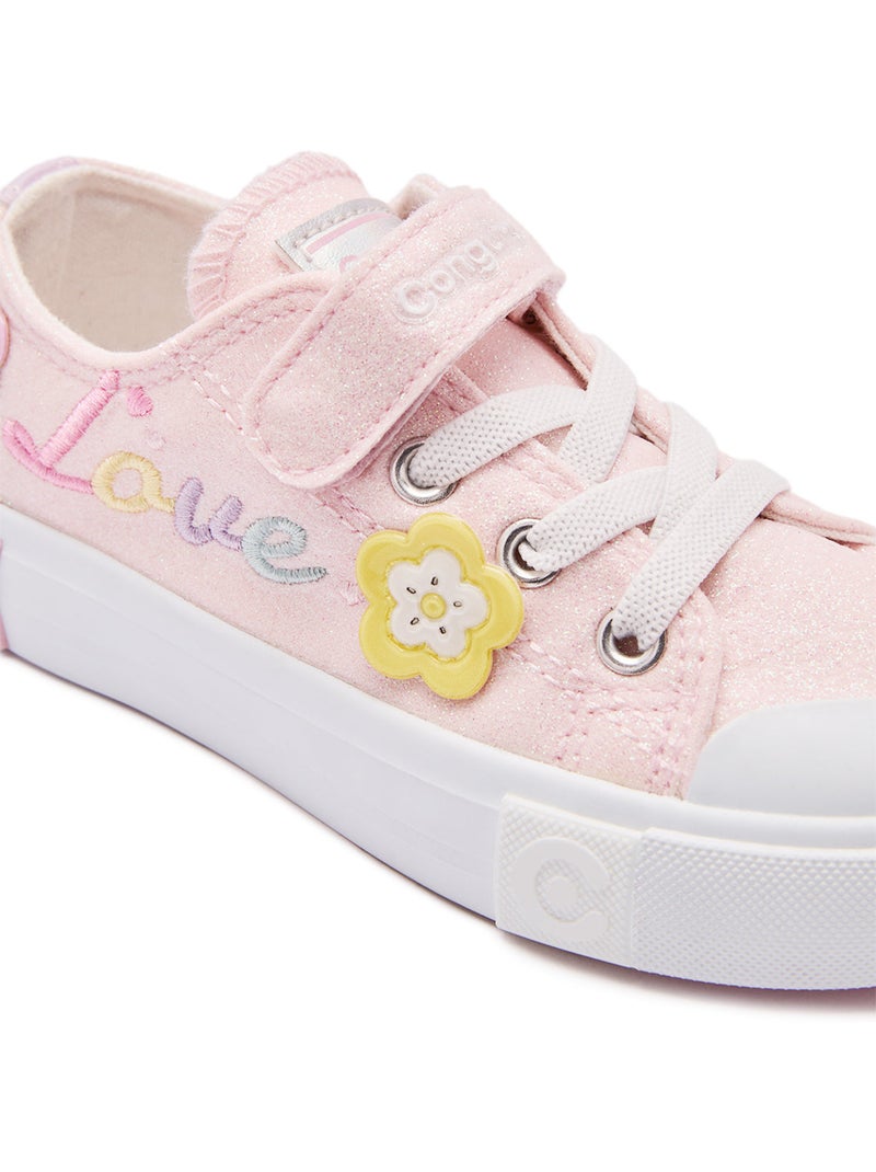 Baskets conguitos glitter floral Rose - Kiabi