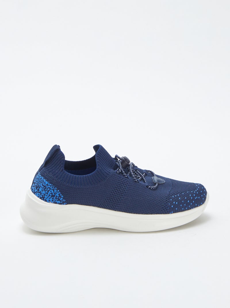 Baskets de running avec lacets élastiques BLEU - Kiabi
