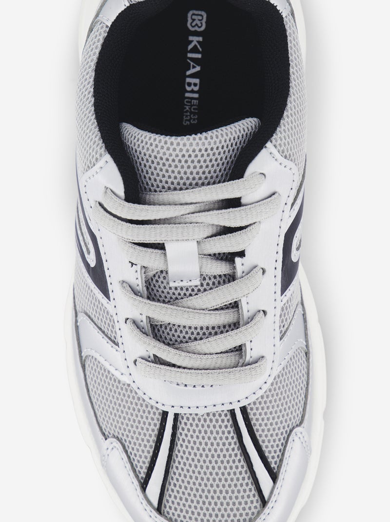 Baskets de running en mesh Gris - Kiabi