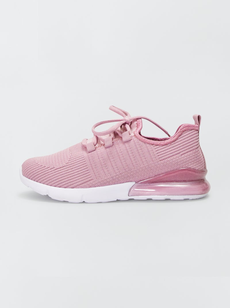 Baskets de sport en mesh avec semelle bulle rose - Kiabi