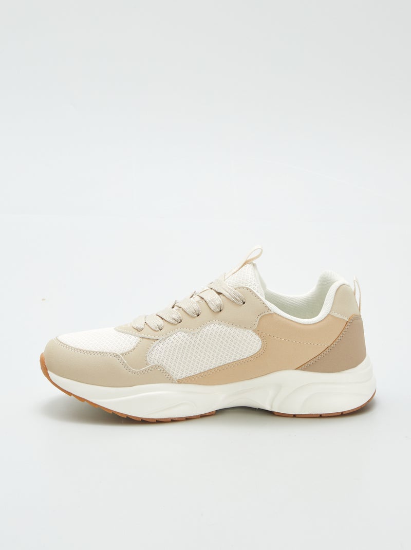 Baskets de sport pailletées Beige - Kiabi