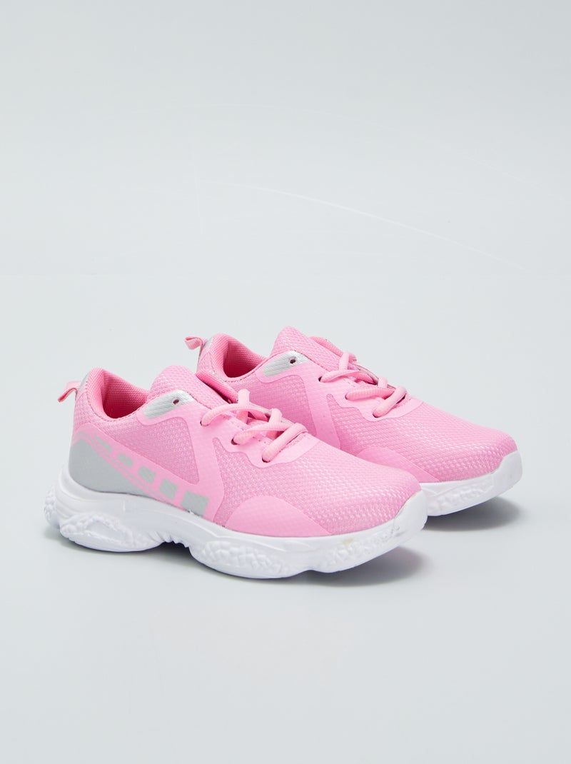 Baskets en mesh avec semelle texturée Rose - Kiabi