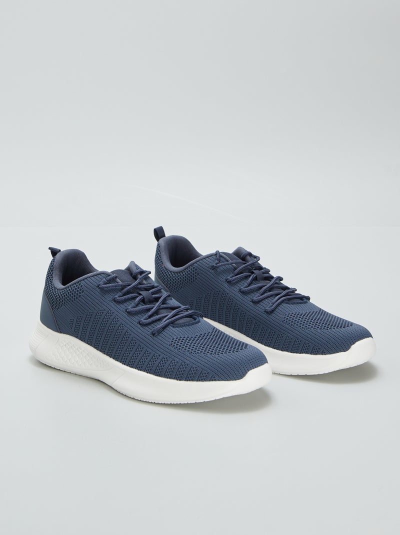 Baskets en mesh esprit running Bleu marine - Kiabi