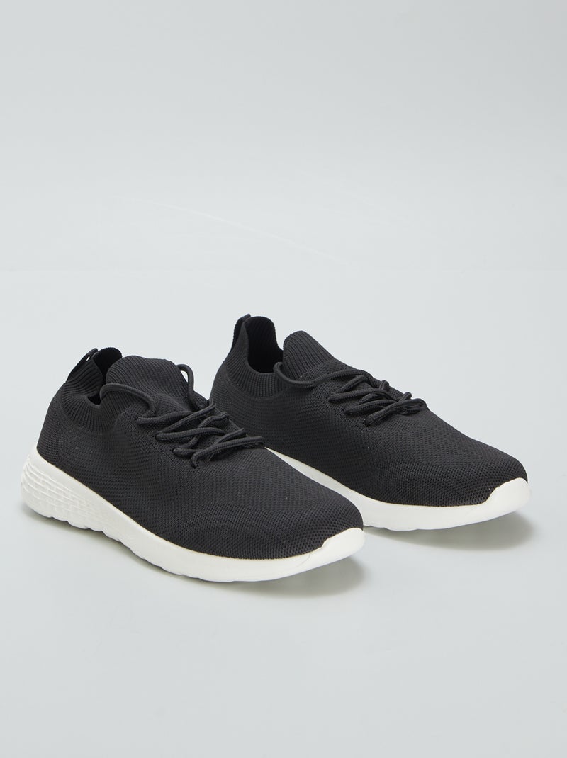 Baskets en mesh esprit running Noir - Kiabi