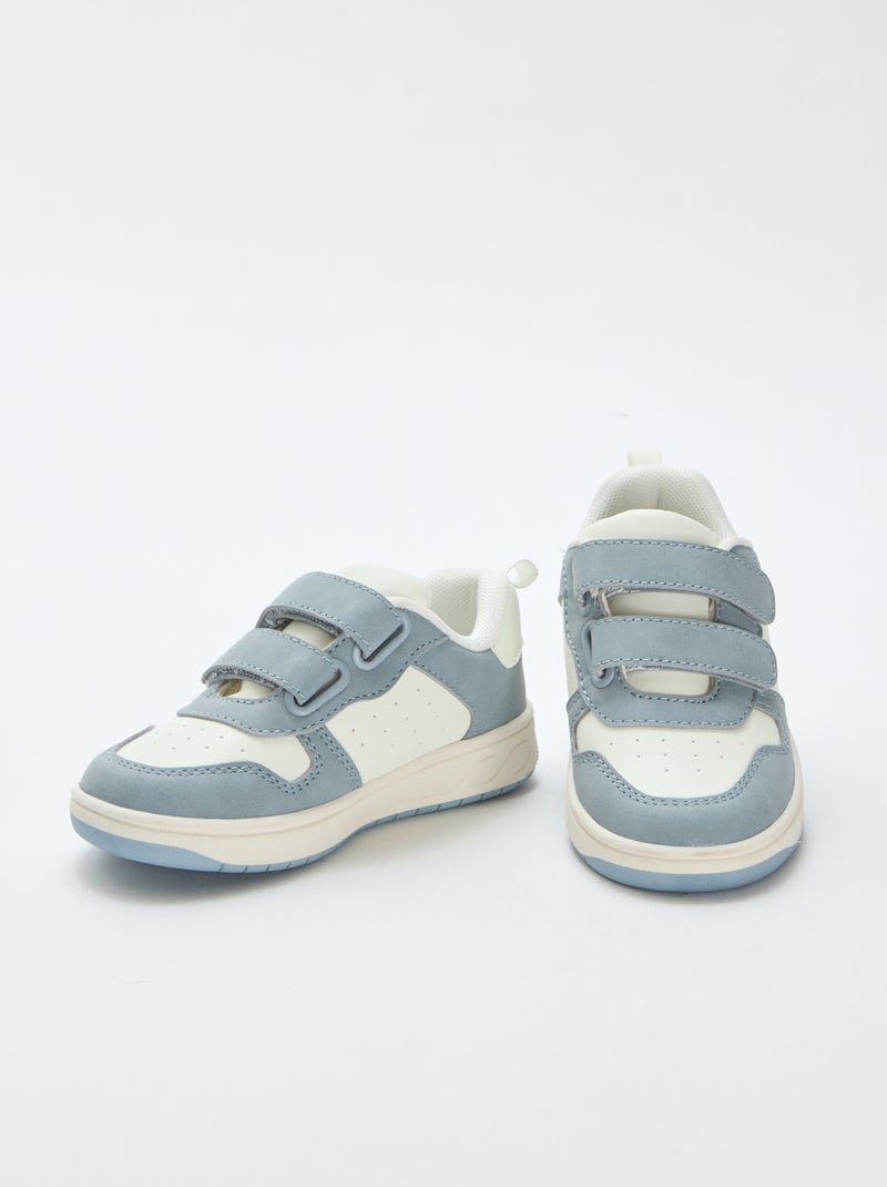 Baskets en simili avec 2 scratchs Bleu - Kiabi