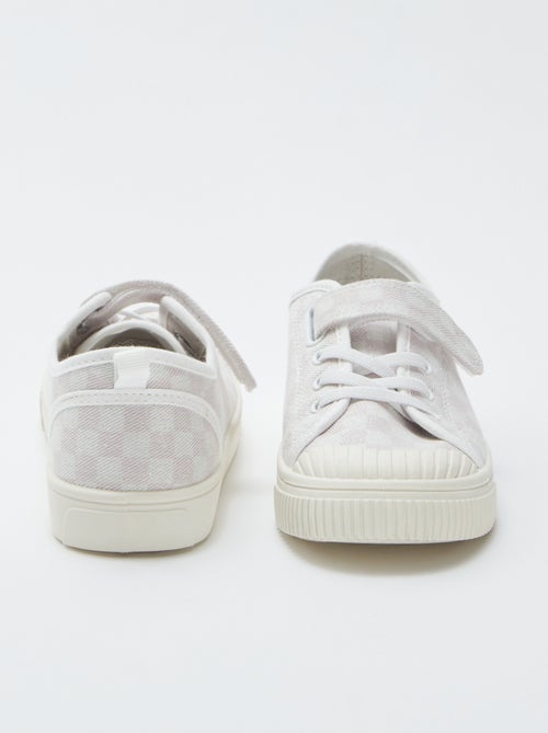 Baskets en toile côtelée à scratchs - Kiabi