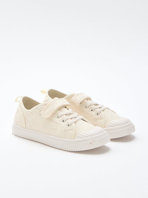 Baskets en toile imprimé damiers - Kiabi