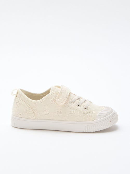 Baskets en toile imprimé damiers - Kiabi