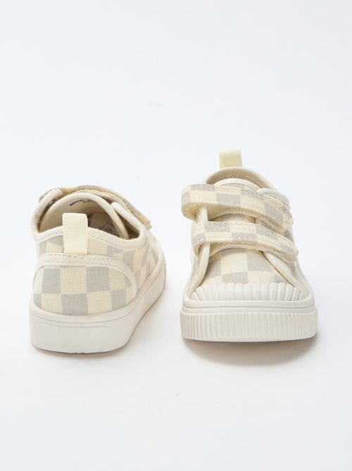 Baskets en toile imprimé damiers - Kiabi