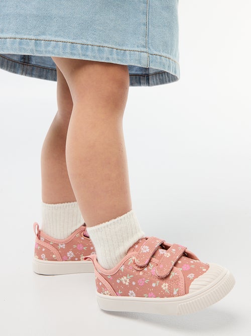 Baskets en toile imprimé damiers - Kiabi