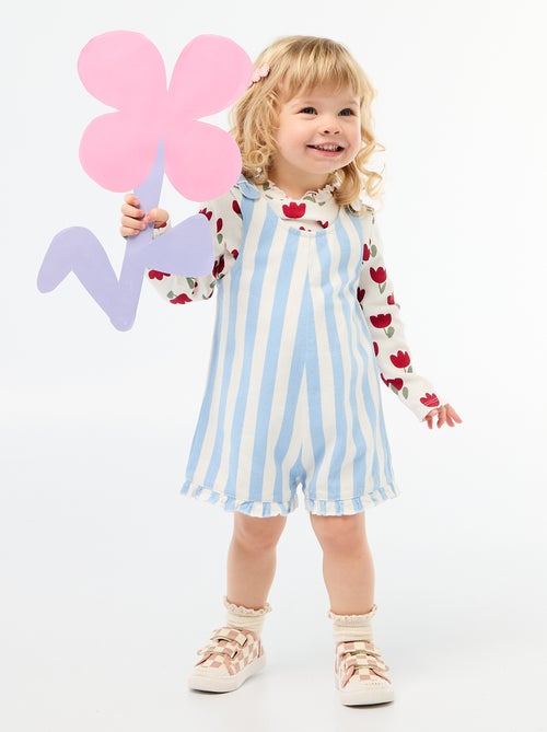 Baskets en toile imprimé damiers - Kiabi