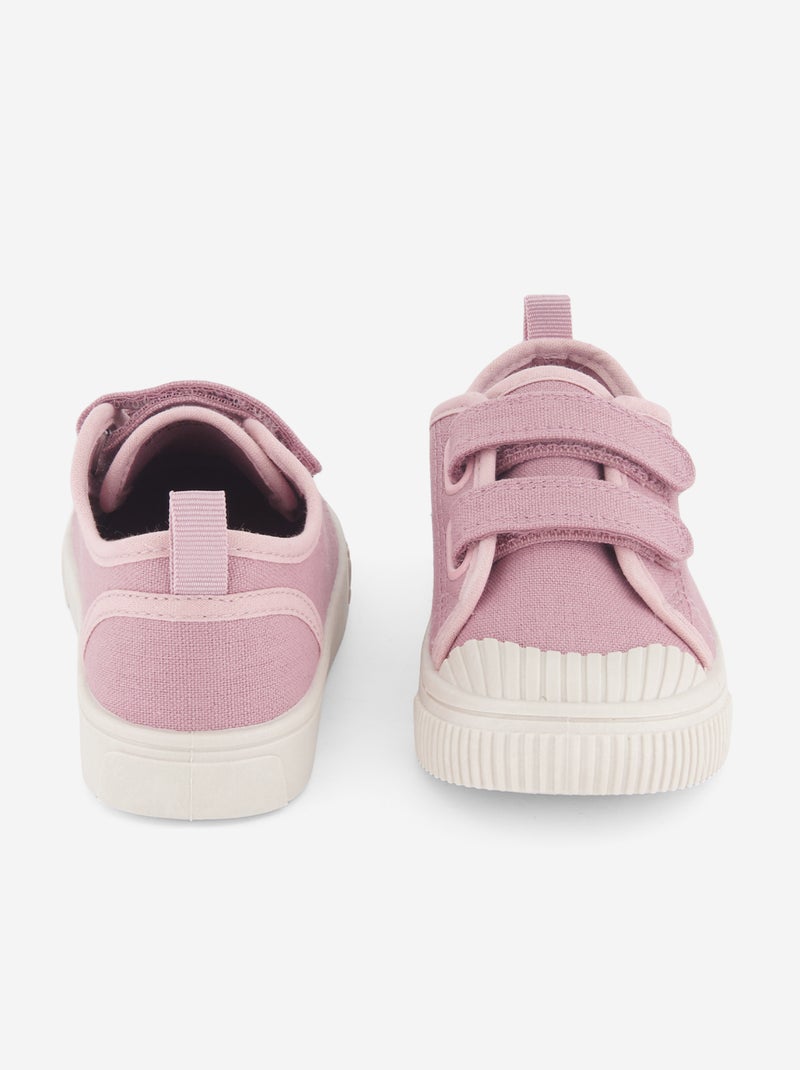 Baskets en toile imprimé damiers Rose - Kiabi