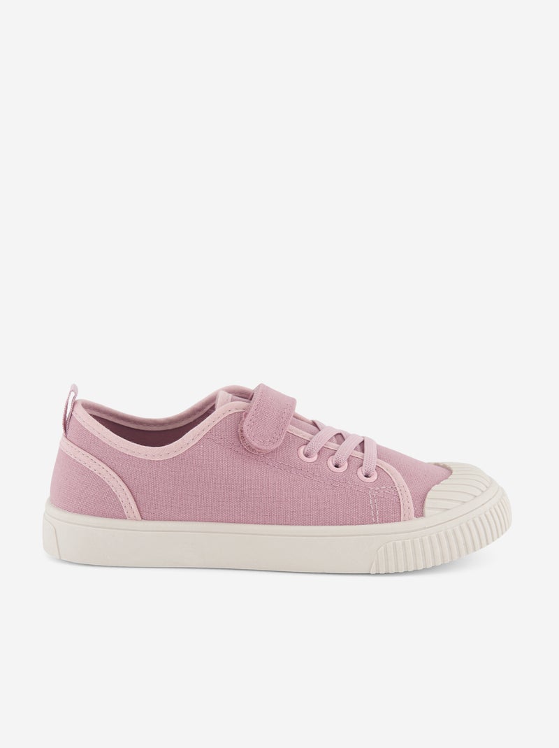 Baskets en toile imprimé damiers Rose - Kiabi