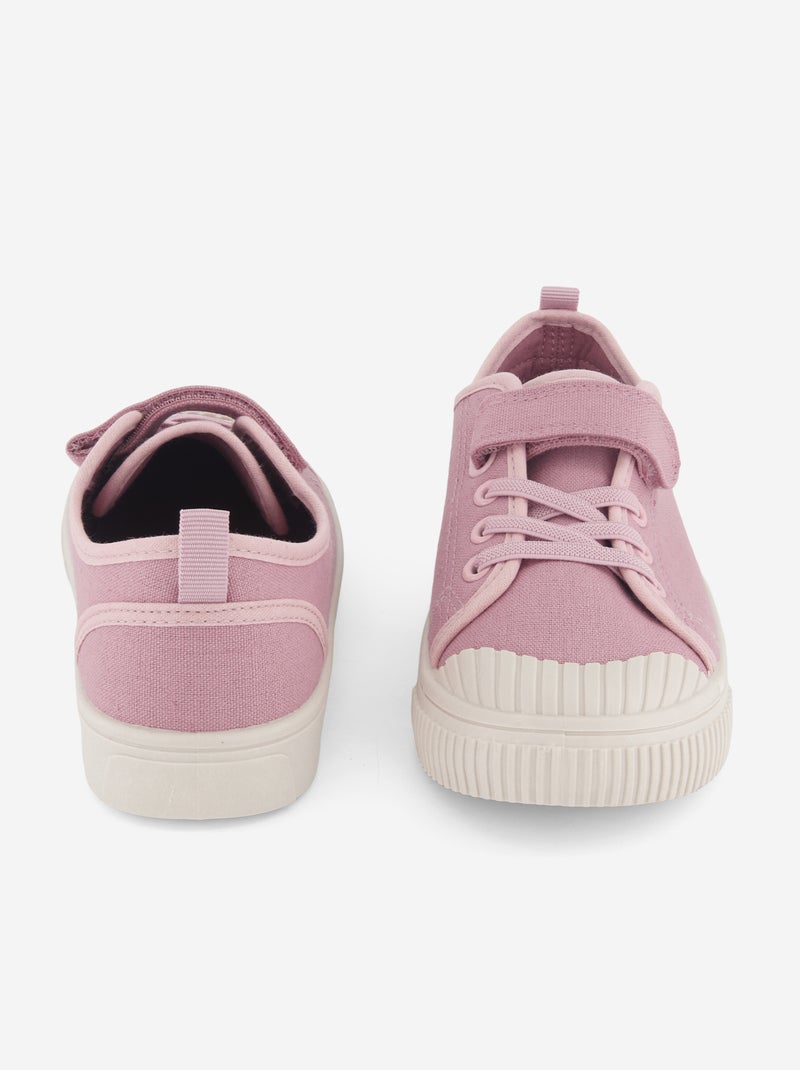 Baskets en toile imprimé damiers Rose - Kiabi
