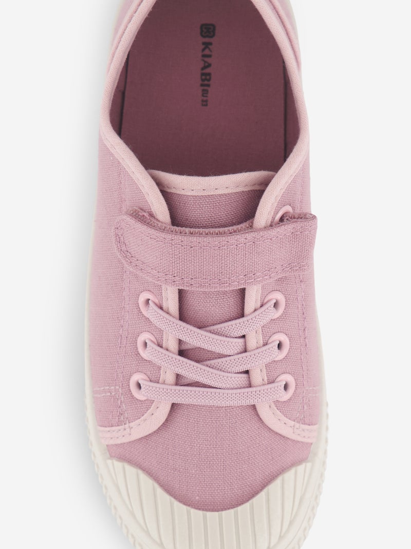 Baskets en toile imprimé damiers Rose - Kiabi