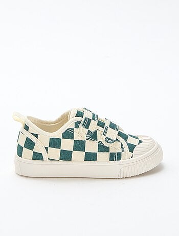 Baskets en toile imprimé damiers