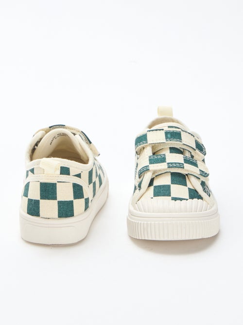 Baskets en toile imprimé damiers - Kiabi