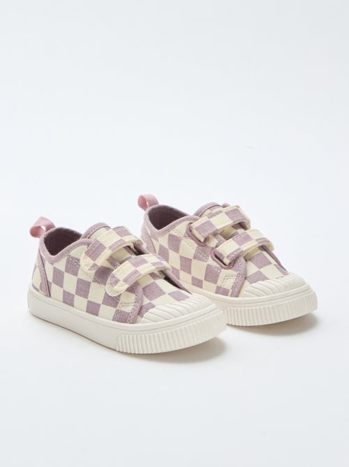Baskets en toile imprimé damiers - Kiabi