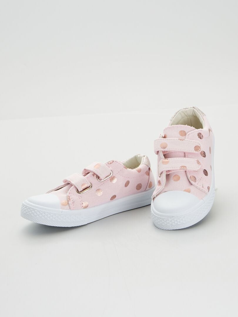 Baskets en toile motif pois Rose - Kiabi