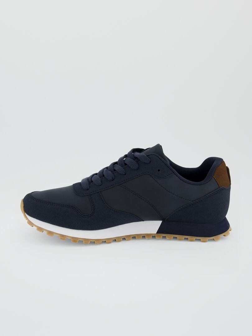 Baskets esprit running bleu foncé - Kiabi