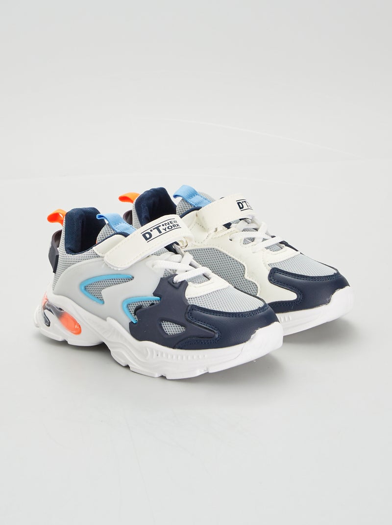 Baskets esprit running Bleu/Blanc - Kiabi