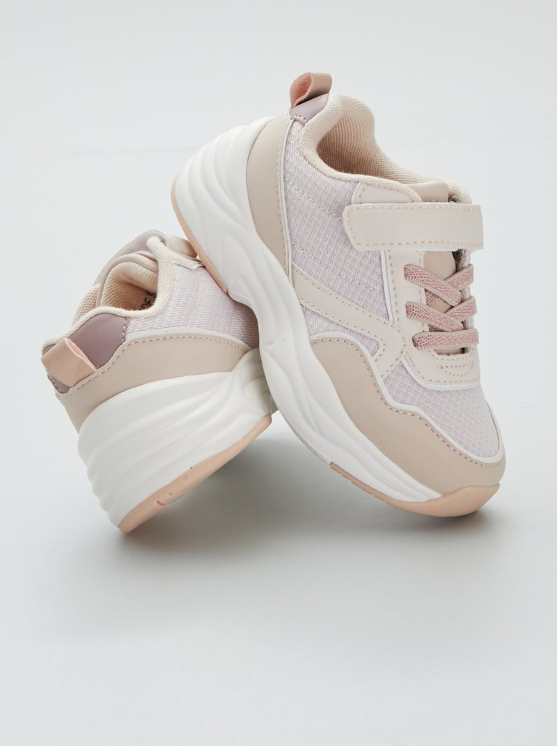 Baskets esprit running enfilage facile Beige - Kiabi