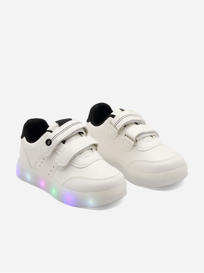 Baskets lumineuse Blanc Noir - Kiabi